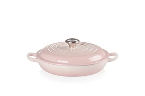 ル・クルーゼ(Le Creuset) 鋳物 ホーロー 両手鍋 シグニチャー ビュッフェキャセロール 22 cm シェルピンク ガス IH オーブン 対応 【日本正規販売品】