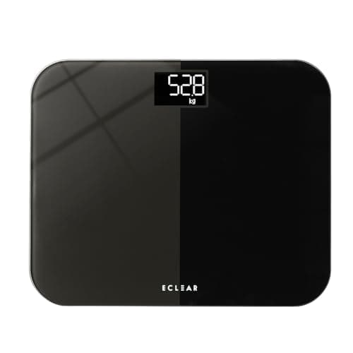エレコム 体重計 100g単位 スリム 乗るだけオン [表示が見やすい ] ガラス天板 電池式 ブラック ES03BK