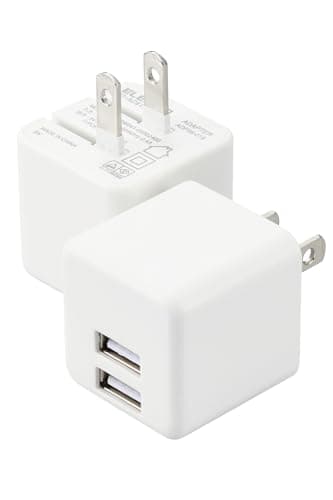 エレコム 充電器 2個セット USB コンセント USB-A 2ポート 最大12W 5V 2A 折りたたみ式プラグ おまかせ充電対応 2台同時充電 ホワイト EC-AC9112WH