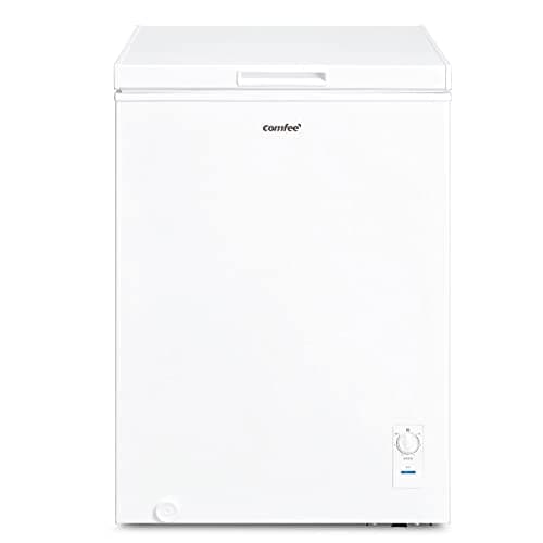 COMFEE' 冷凍庫 99L 小型 上開き 温度調節6段階 大容量冷凍 省エネ ストッカー 家庭用 RCC100WH(E) ホワイト