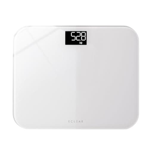エレコム 体重計 100g単位 スリム 乗るだけオン [表示が見やすい ] ガラス天板 電池式 ホワイト ES03WH
