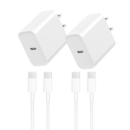 iPhone 17/16/15 急速充電対応USB-C充電器，USB-C-to-Cケーブル付属，20W 壁面充電アダプター iPhone 17/17 Air/17 Pro/17 Pro Max/iPhone 16/16 Plus/16 Pro Max/15/15 Pro 対応 (ホワイト×2)