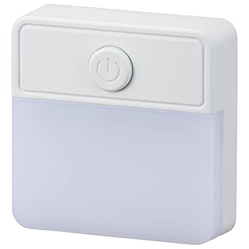 オーム電機 薄型LEDナイトライト スイッチ式 電球色 NIT-ALA6PSQ-WL 06-1723 OHM フットライト 足元灯 壁コンセント