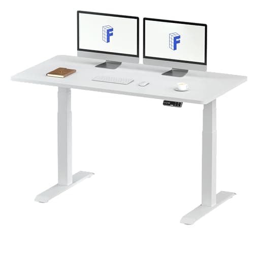 FLEXISPOT スタンディングデスク メーカー5年保証 電動式昇降デスク 高さ調節 パソコンデスク E7セット (フレーム(白)+天板(ホワイト), 140×70cm)