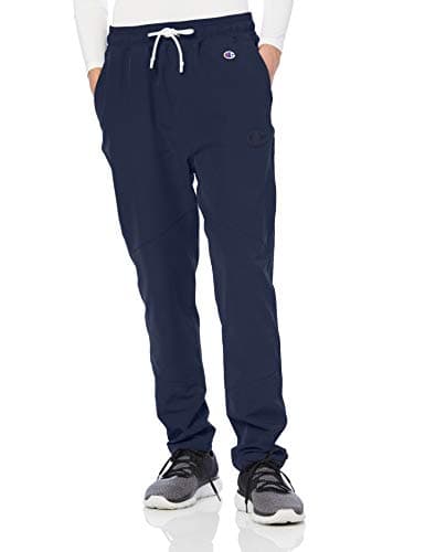 [チャンピオン] ロングパンツ スウェットパンツ ストレッチ 撥水 防風 シリコンワッペン風ロゴ C3-Q211 メンズ ネイビー L