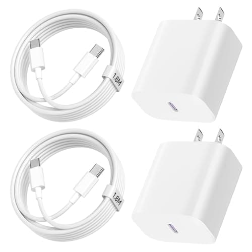 For iphone15-充電器-タイプc 20W-PD-急速充電器 USB-C [2個セット/ MFi&PSE認定] 1.8m USB-C TO C ケーブル2本付き タイプC充電器 iPhone 15/iPhone 15 Pro/iPhone 15 Pro Max/iPad Pro 12.9 /iPad Pro 11/iPad Mini 6/iPad Air 5/4世代に対応, ホワイト