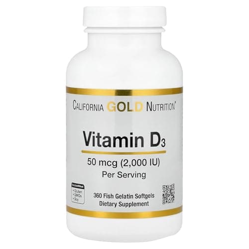 California Gold Nutrition, ビタミンD3、50mcg（2,000IU）、魚ゼラチンソフトジェル360粒