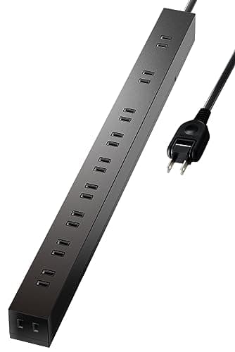 エレコム 電源タップ 雷ガード 10個口 2m ほこりシャッター 【 固定 ・吊下可能な回転パーツ付き】 ブラック ECT-0102BK