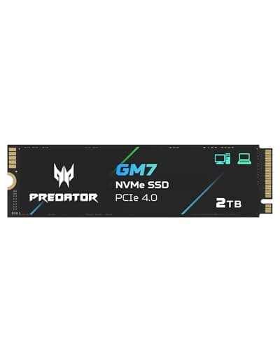 Acer Predator M.2 SSD 2TB GM7 NVMe2.0 2280 PCIe Gen4×4 超高速(最大読み取り：7400MB/s、最大書き込み：6500MB/s) 内蔵SSD 高耐久 3D NAND TLC PS5/PS5 Pro動作確認済み メーカー5年保証