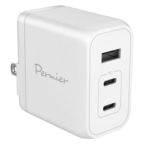 多摩電子工業 PD65W AC急速充電器 USB x3 (USB-C x2、USB-A x1) Permier PR-AP146UC2W (ホワイト) GaN PSE 折りたたみ式プラグ iPhone 18 / 17 / 16/ iPhoneAir 他/Android MacBook Japan Travel Fast Charging Japan Quality B2B