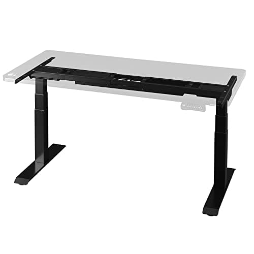 Bauhutte ( バウヒュッテ ) 電動スーパーゲーミングデスク (幅140×奥行き70cm,天板高 50～101cm) 寝る、立つ、座る。三大ゲーム姿勢をフルカバー 耐荷重85kgのタフ設計 好みの高さを記憶できるメモリー機能 ケーブルカバー付属 パソコンデスク ブラック BHD-1400FAM-BK(脚部)