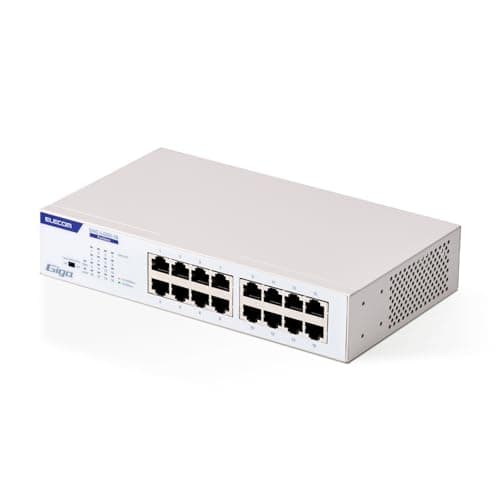 エレコム スイッチングハブ ギガビット 1G 16ポート 電源内蔵 金属筺体 静音ファンレス EHC-LG02-16
