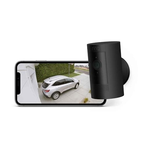 【2023年度グッドデザイン賞受賞】Ring Stick Up Cam Battery (リング スティックアップカム バッテリーモデル) | 外出先からも見守り可能、屋内・屋外で使える充電式セキュリティカメラ、デバイス盗難補償付き - ブラック | Ring Homeプラン30日間無料体験