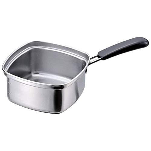 下村企販 片手鍋 角型 ラーメン鍋 15cm 【日本製】 直火・IH対応 1~2人用 インスタント麺がぴったり入る 角を使って移し替えられる 目盛り付き 1.8L 冷凍うどん そば ステンレス 燕三条 33107