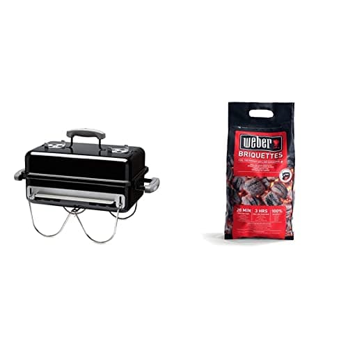 Weber(ウェーバー) 卓上 キャンプ グリル ゴーエニィウェアー バーベキュー コンロ BBQ グリル 炭 焚火台 2-3人用 【日本正規品】 121908 黒+ 炭4kg【日本正規品】 17590 黒