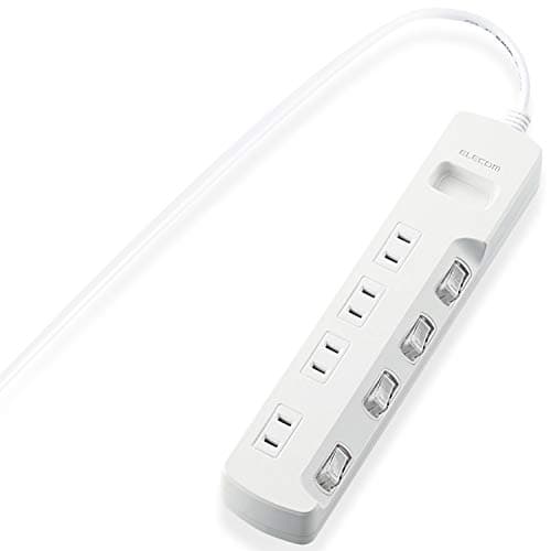 エレコム 電源タップ 個別スイッチ 省エネ スイングプラグ 4個口 1m ホワイト T-E5A-2410WH