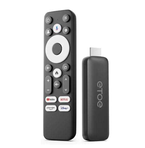 ETOE Google TV 搭載ストリーミングデバイス｜Netflix認定/YouTube対応/音声操作 Google アシスタント搭載/スマホ画面ミラーリングGoogle Cast対応/WiFi 2.4G・5G / Bluetooth 5.0 / 黒