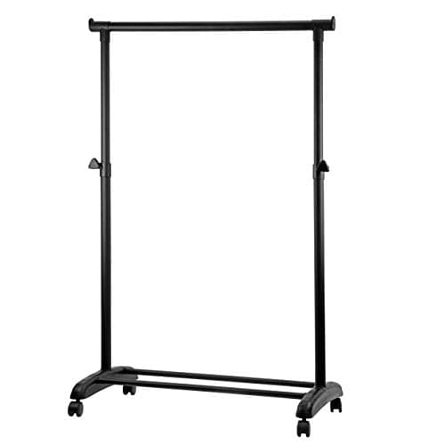 【BLKP】 パール金属 ハンガーラック 限定 マット ブラック シングル 耐荷重 20kg 幅 80cm 極太 パイプ キャスター付き 高さ調節可能 BLKP 黒 洗濯 室内干し N-7573