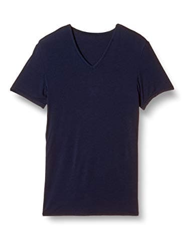 [グンゼ] Tシャツ BODYWARM なめらかストレッチ Ｖネック メンズ ネービーブルー LL