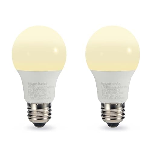 Amazonベーシック A19/E26口金 LED電球 60W型 電球色 非調光 810lm 2個パック