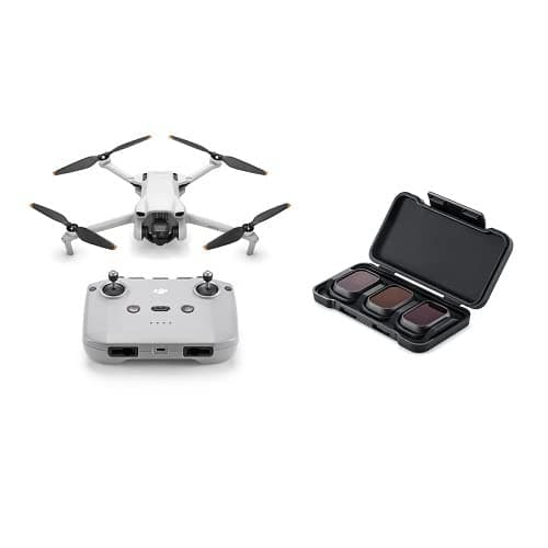 DJI Mini 3 + 【国内正規品】DJI Mini 3 NDフィルターセット(ND 16/64/256) – 4K HDR動画撮影、38分飛行時間、縦向き撮影、インテリジェント機能多数搭載、折りたたみ式軽量ミニカメラドローン