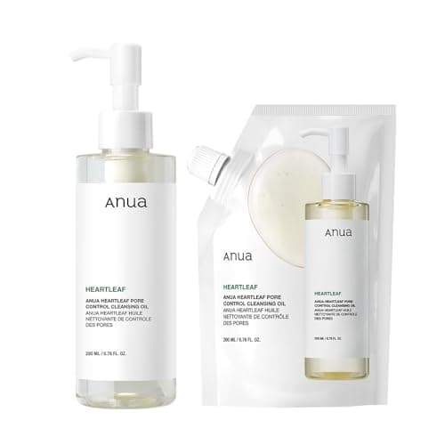 ANUA(アヌア)ドクダミポアコントロールクレンジングオイル200ml (本品+リフィル) セット 毛穴 角質 皮脂 黒ずみケア メイク落とし 化粧落とし 詰め替え用 つめかえ用 heartleaf cleansing oil 混合肌 オイリー肌 ゆらぎ肌 スキンケア【公式・正規品】