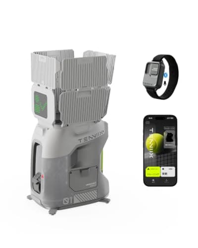 Tenniix Basic テニスマシン 8.5kg超軽量 テニス球出し機 ポータブル テニス ロボット 硬式テニス練習器具 マルチトレーニングモード スマートLED搭載 アプリ＆音声操作 最大4時間稼働 100+球大容量 最高球速120km/h 初心者向け（Pro版へアップグレード可能）グレー