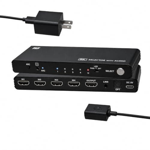 ラトックシステム 8K 60Hz 4K 120Hz 音声分離 4入力1出力 HDMI セレクター RS-HDSW41A-8K