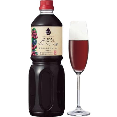 内堀醸造 フルーツビネガー 1L ぶどうとブルーベリーの酢 飲むお酢 ぶどう ブルーベリー 果実酢 砂糖不使用 希釈用 ペットボトル 1本 日本