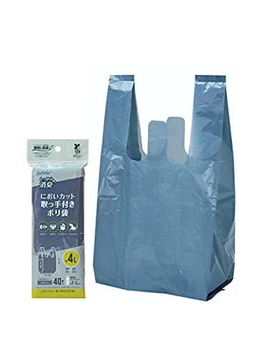ストリックスデザイン ポリ袋 消臭袋 取っ手付き 4L 40枚 グレー しっかり消臭 においカット 中身が見えにくい バイオマス プラスチック配合 SA-148