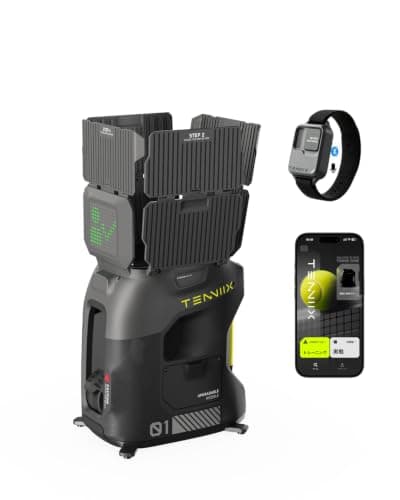 Tenniix Basic テニスマシン テニス球出し機 8.5kg超軽量 ポータブルテニスロボット 硬式テニス練習器具 マルチトレーニングモード スマートLED搭載 アプリ＆音声操作 最大4時間稼働 100+球大容量 最高球速120km/h 初心者向け（Pro版へアップグレード可能）ブラック