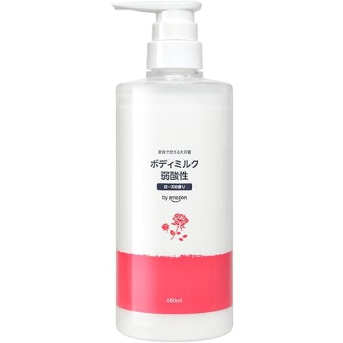 by Amazon 大容量 弱酸性ボディミルク 600ml ローズ