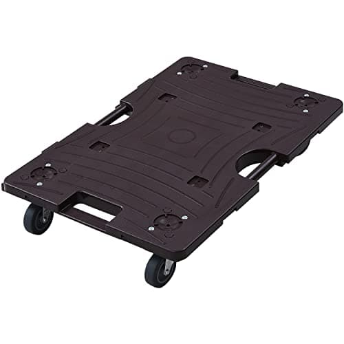 山善(YAMAZEN) スマート連結平台車 40×60cm エラストマーキャスター 耐荷重100kg 【日本製】 軽量 連結可能 積み重ね 台車 平台車 コンパクト ダークブラン NTRL-E65DB