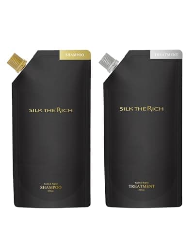 SILK THE RICH (シルクザリッチ) シャンプー トリートメント セット 黒 詰め替え/ブラック 朝倉未来/スカルプ＆リペア 各220ml
