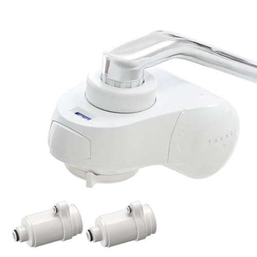 タカギ(Takagi) 浄水器 蛇口直結型 PFOS PFOA 除去 日本製 蛇口 家庭用 6物質除去 ナチュラル 塩素除去 浄水カートリッジ 2個入 H780E2 ホワイト