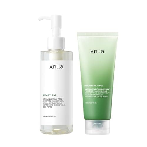 ANUA(アヌア)ドクダミポアコントロールクレンジングオイル200ml+ドクダミポアディープクレンジングフォーム150ml 2STEPセット(クレンジングオイル＋洗顔) 毛穴 角質 皮脂 黒ずみケア メイク落とし ゆらぎ肌 混合肌 heartleaf cleansing oil+heartleaf foam スキンケア【公式・正規品】