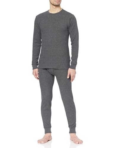 [Amazon Essentials] 防寒 下着 セット (長袖 Tシャツ/レギンス) 暖かいサーマル素材 メンズ チャコール XL
