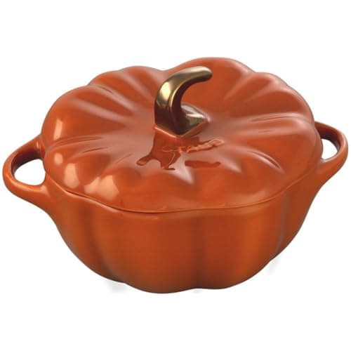 staub ストウブ 「 パンプキン ココット シナモン 15cm 0.68ml 」 セラミック 耐熱 保存 容器 電子レンジ対応 【日本正規販売品】 La Cocotte Special Shape 40511-554