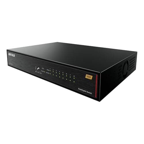 バッファロー 8ポート 10G対応 スイッチングハブ 金属筐体 電源内蔵 壁掛け対応 ループ検知 LXW-10G8/N