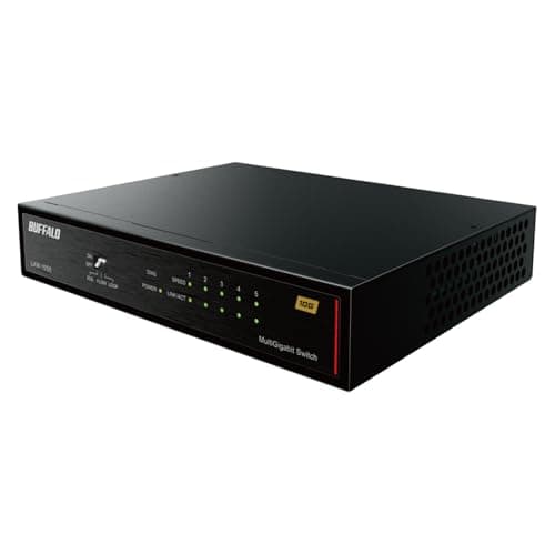 バッファロー 5ポート 10G対応 スイッチングハブ 金属筐体 電源外付け 壁掛け対応 ループ検知 LXW-10G5/N