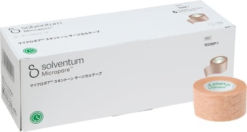 ソルベンタム サージカルテープ マイクロポア スキントーン 不織布 医療用 テープ 傷 跡 手術 後 絆創膏 25mm x 9.1m 6巻 1533SP-1