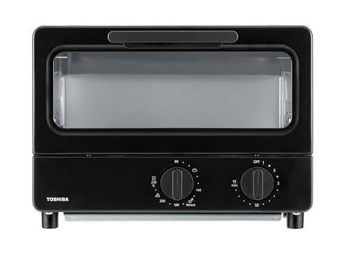 TOSHIBA(東芝) トースター オーブントースター 2枚焼き HTR-PZ3(K) ブラック 温度調節機能付き 受皿付き タイマー15分