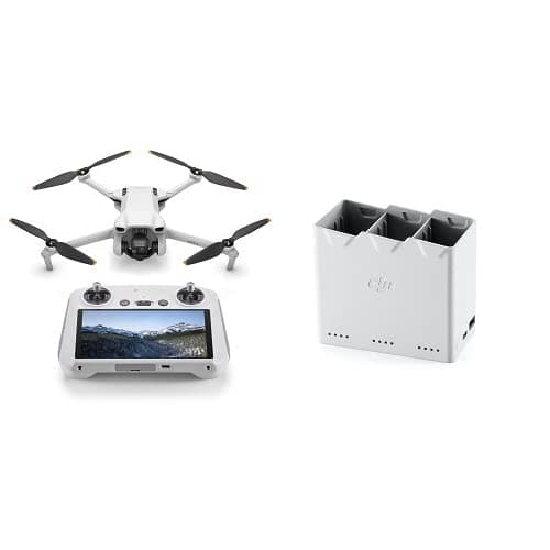 DJI Mini 3(DJI RC付属) + 【国内正規品】DJI Mini 3 2WAY充電ハブ – 4K HDR動画撮影、38分飛行時間、縦向き撮影、インテリジェント機能多数搭載、折りたたみ式軽量ミニカメラドローン