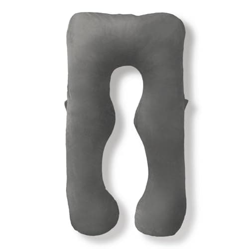 HUGMIN® ハグミン 抱き枕 だきまくら【体圧分散ｘあらゆる寝姿勢に対応】全身を包み込む抱き枕【高さ調整可ｘ上質な肌触り】 授乳クッション【シングルベットで使えるｘ妊婦さんにもお勧め】【寝返りスムーズｘ洗えて清潔】【高級ギフトパッケージ付ｘ補充綿付】｜ 約140×80㎝ ｜ ミディアム ｜サラッとコットン ｜グレー