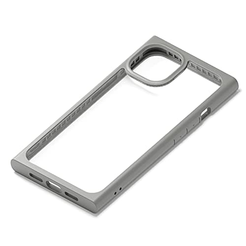 Premium Style iPhone 13用 ガラスタフケース スクエアタイプ グレー PG-21KGT06GY