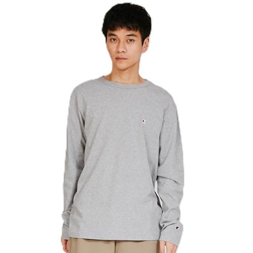 長袖Tシャツ 長袖 丸首 綿100％ ワンポイントロゴ刺繍 ロングスリーブTシャツ メンズベーシック C3-P401Z-070-XXL