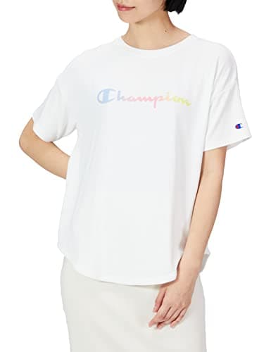 [チャンピオン] Tシャツ ストレッチ UVカットスクリプトロゴ ショートスリーブTシャツ ウィメンズ スポーツ CW-TS322 ホワイト M
