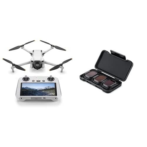 DJI Mini 3(DJI RC付属) + 【国内正規品】DJI Mini 3 NDフィルターセット(ND 16/64/256) – 4K HDR動画撮影、38分飛行時間、縦向き撮影、インテリジェント機能多数搭載、折りたたみ式軽量ミニカメラドローン