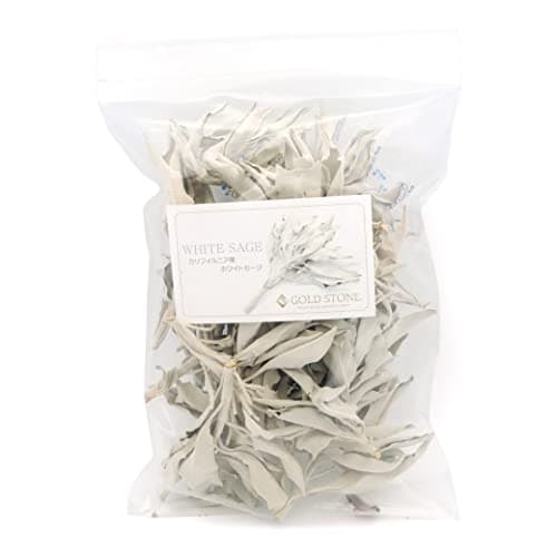[GOLD STONE] ホワイトセージ 枝付き クラスター 無選別 50g 無農薬 カルフォルニア産 white sage