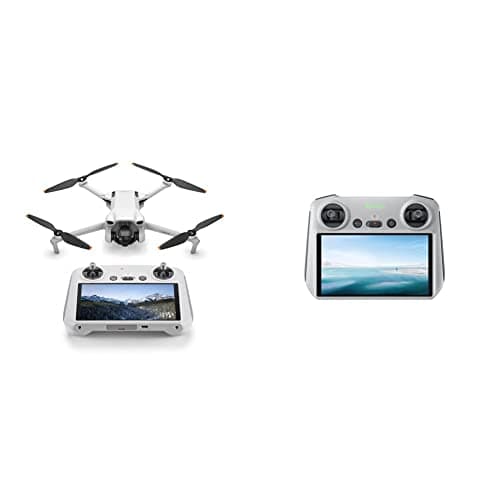 DJI Mini 3(DJI RC付属)– 4K HDR動画撮影、38分飛行時間、縦向き撮影、たくさんのインテリジェント機能を搭載した、折りたたみ式軽量ミニカメラドローン グレー + DJI RC - 送信機 軽量ボディ フルHD画面